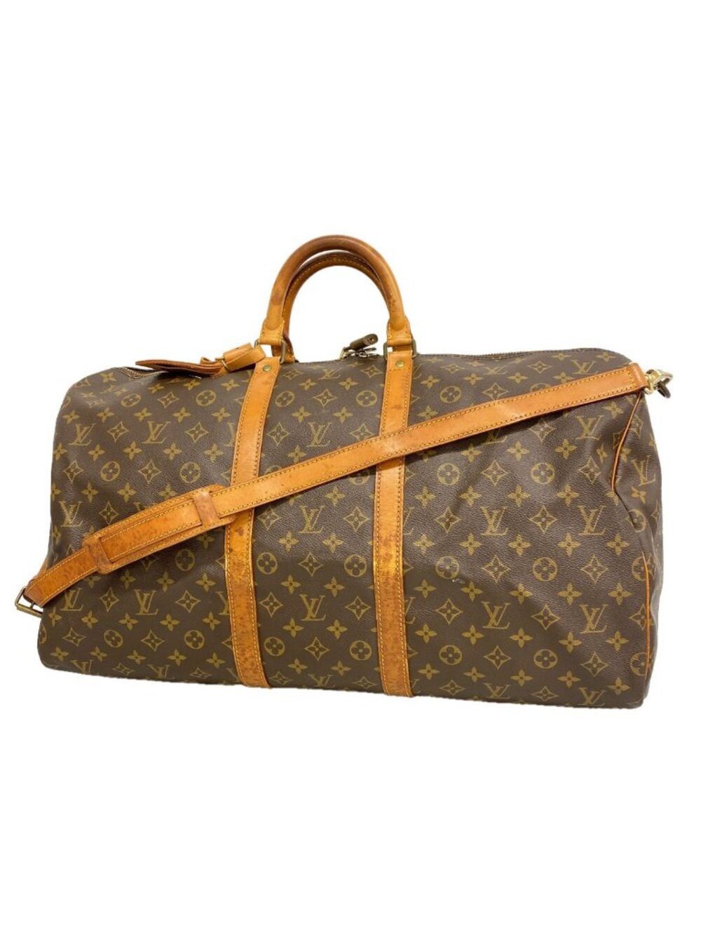 Louis Vuitton Boston Bag Monogram Keepall Bandouliere 55 Brown